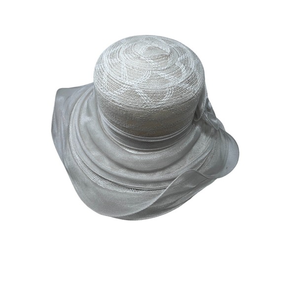 2 Fancy Hats High Tea‎ Wedding Event Dressy White & Black Sheer Ruffle One Size main image 14